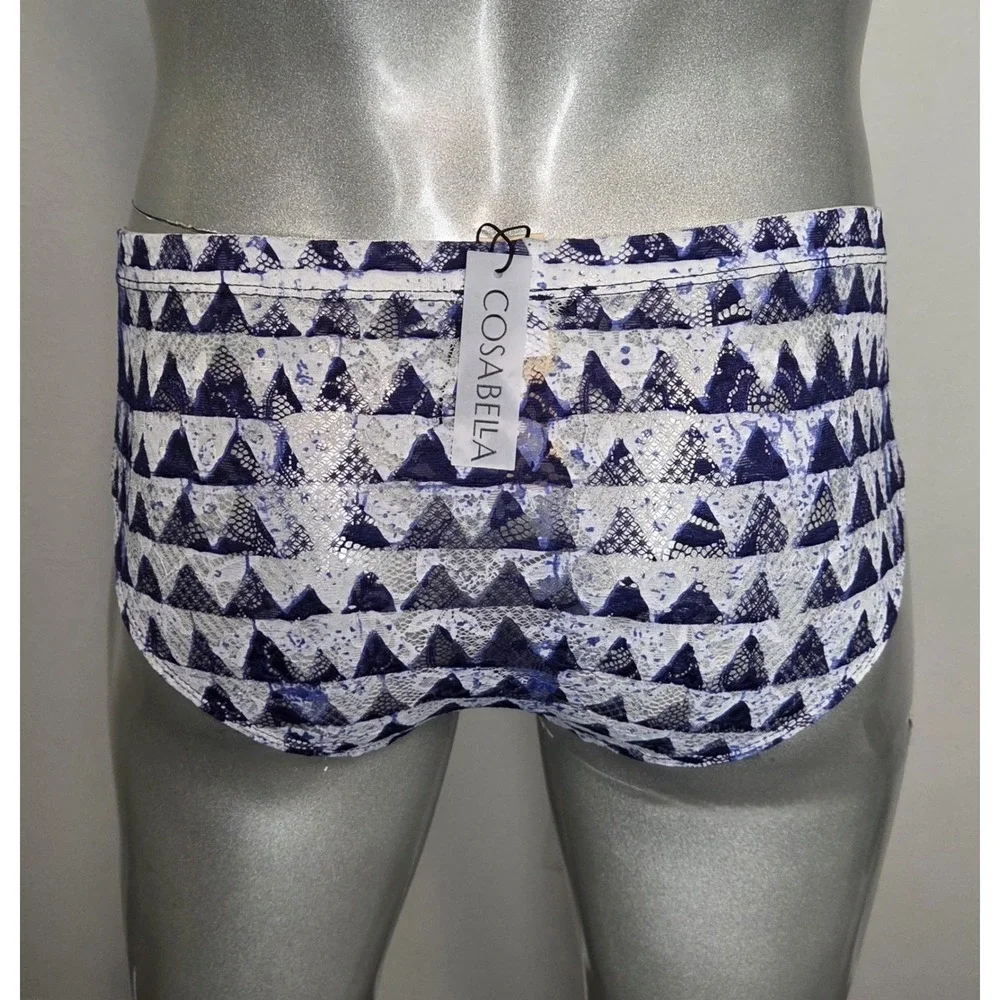 Cosabella‎ Men Never Say Never Comfort Micro Brief Blue White Lace Print size S